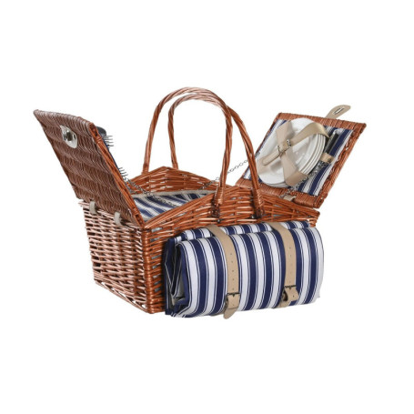 Panier DKD Home Decor Pique-nique Marron Blue marine osier (42 x 30 x 20 129,99 €