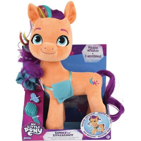 Jemini my little pony peluche sunny articulee +/- 30 cm avec 3 accessoir 59,99 €