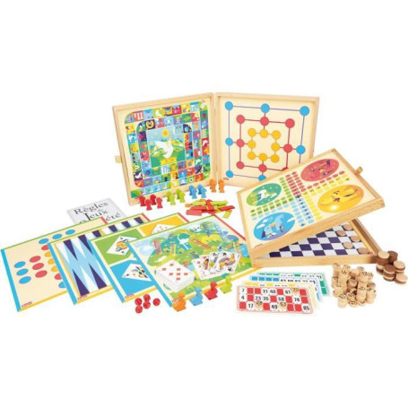 JEUJURA Coffret de Jeux classiques - 150 regles - Pions bois 53,99 €