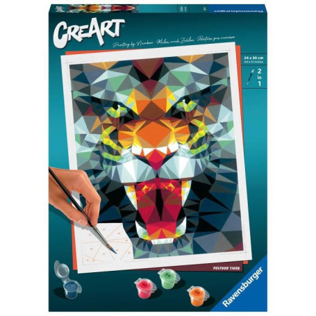 CreArt 24x30 cm- Polygon Tiger -4005556235148 - Ravensburger 27,99 €
