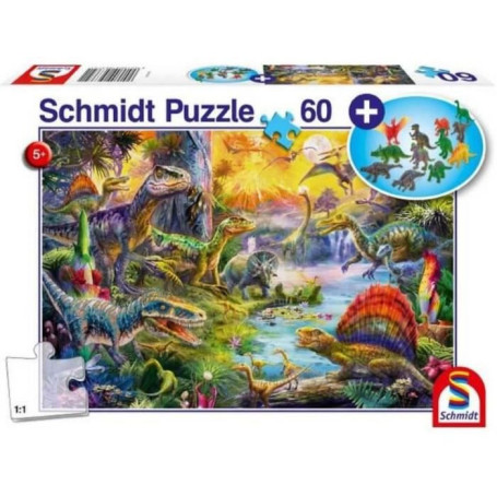 Dinosaures - avec add on (figurines de dinosaures) - 60 pcs - SCHMIDT SP 25,99 €