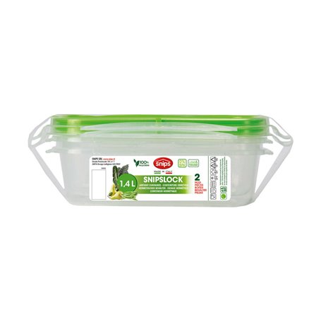 Boîte à lunch Snips 1,4 L Fermeture hermétique (2 Unités) 21,99 €