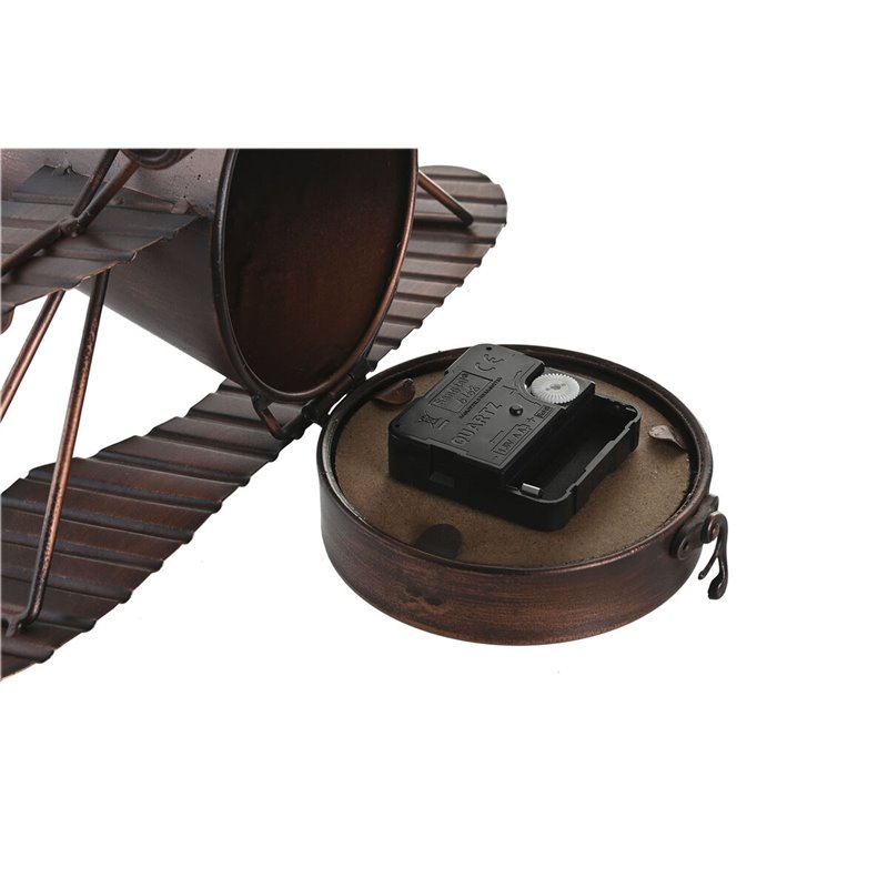 Image secondaire de Horloge de table DKD Home Decor 35 x 21 x 14 cm Avion Verre Aluminium Fer (2 Unités)