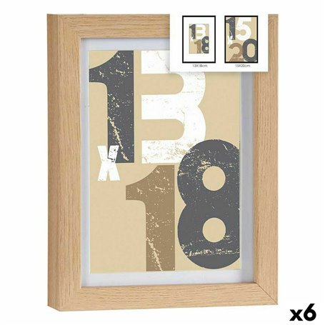 Cadre photo 18 x 23 x 2,5 cm Naturel verre Bois MDF (6 Unités) 43,99 €