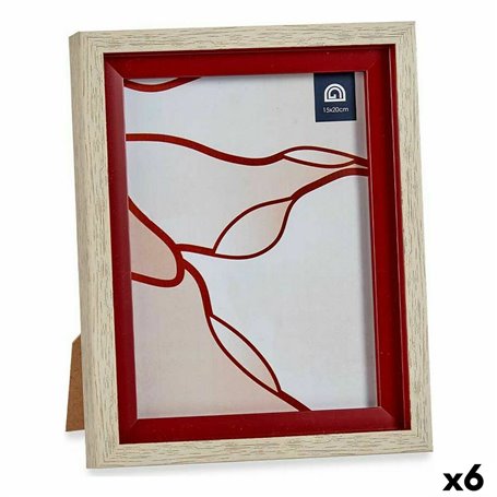 Cadre photo 18,8 x 2 x 24 cm Verre Rouge Bois Marron Plastique (6 Unités 44,99 €