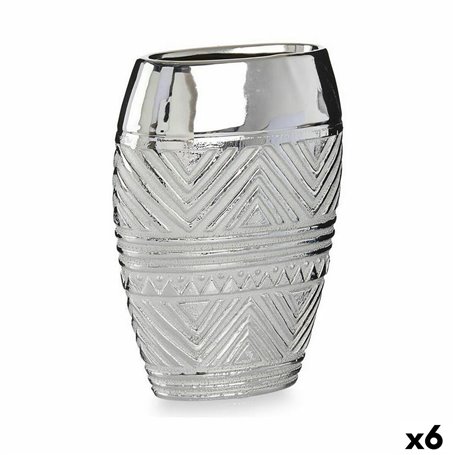 Vase Largeur Argenté Céramique 9,5 x 26,5 x 19,5 cm (6 Unités) 145,99 €
