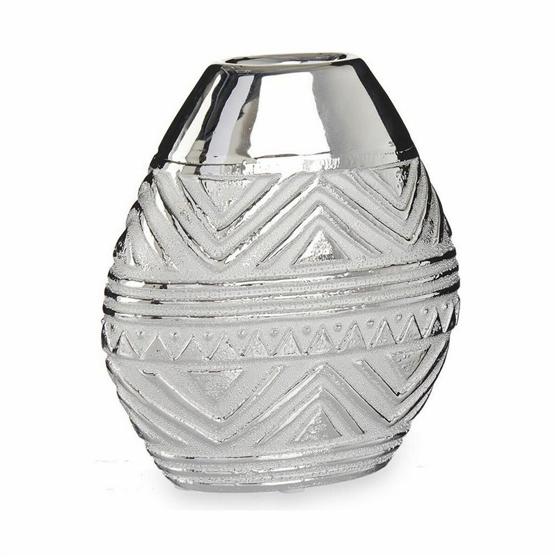Image secondaire de Vase Largeur Argenté Céramique 8 x 19,5 x 17,5 cm (6 Unités)