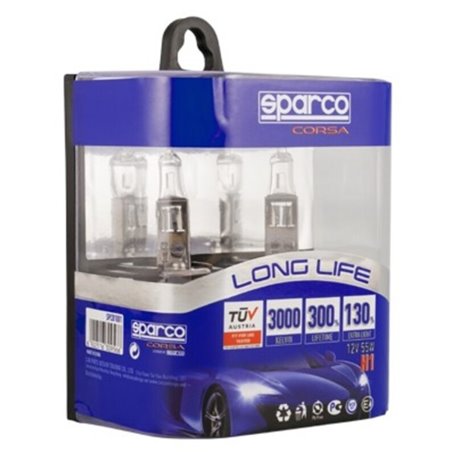 Ampoule pour voiture Sparco Long Life E-Mark H1 12V 55W 3000K 45,99 €