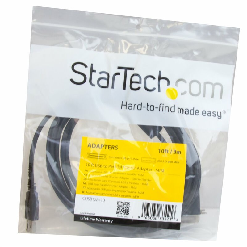 Image secondaire de Startech.com Câble Adaptateur de 3m USB vers 1 Port Parallèle pour Imprimante - Mâle Mâle