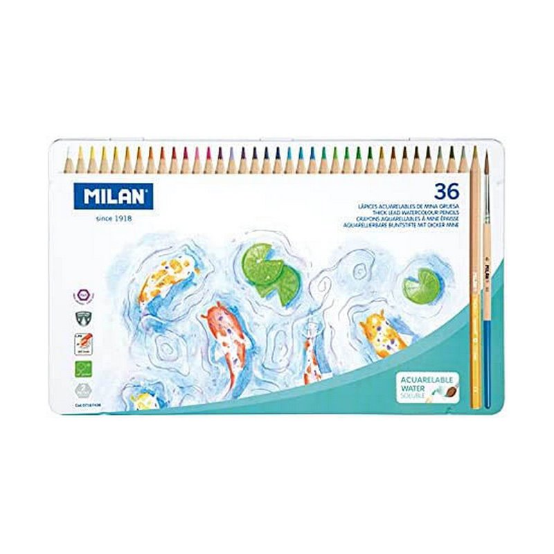 Crayons de couleurs pour aquarelle Milan Multicouleur