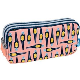 Trousse Fourre-Tout Triple Milan Swins 20 x 11 x 6,5 cm Rose Jaune 26,99 €