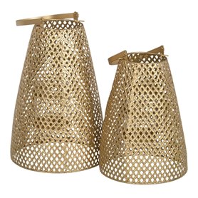 Lanterne Bougeoir Doré Métal 20 x 20 x 31 cm (2 Unités) 99,99 €