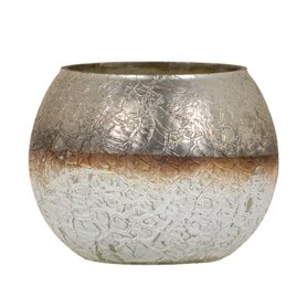 Bougeoir Verre Gris 15 x 15 x 11 cm Blanc 39,99 €
