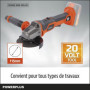Meuleuse d'angle sans fil 20V Ø115mm + démarrage progressif - DUAL POWER 80,99 €
