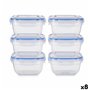 Ensemble de Boîtes à Lunch Hermétique Bleu Transparent Plastique 900 ml 