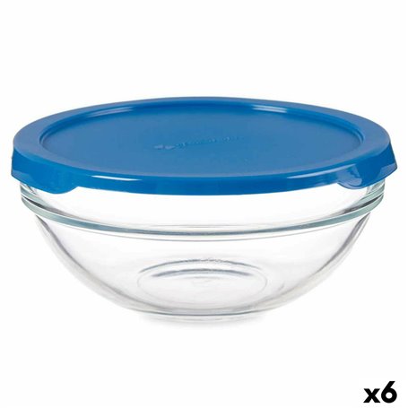Panier-repas rond avec couvercle Chefs Bleu 595 ml 14 x 6,3 x 14 cm (6 U