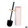 Brosse de salle de wc Rose Métal Bambou Plastique 9,5 X 27 X 9,5 cm (6 U