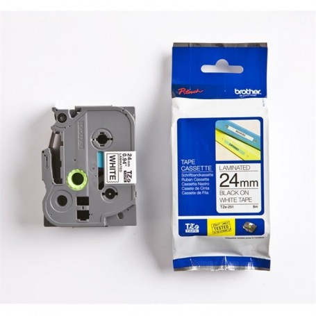 Brother TZE251 ruban d'étiquette Noir sur blanc TZe
