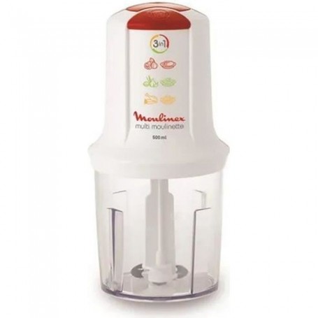 Moulinex ClickChef AT710110 hachoir électrique 0,5 L 500 W Rouge, Transparent, Blanc