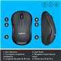 LOGITECH Souris Silencieuse M220 Silent - Sans Fil - Gris/Noir