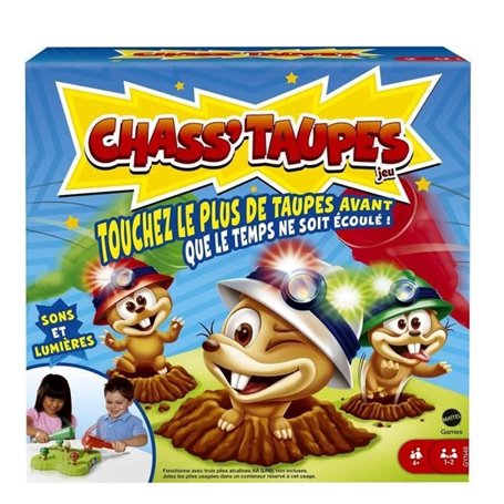 Mattel Games - Chasstaupes - Jeu de Société Enfant - 1 ou 2 joueurs - 