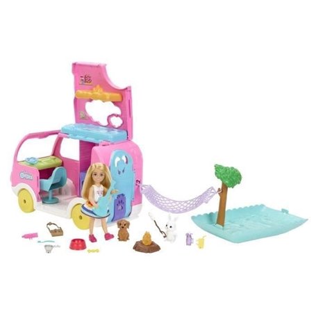 Barbie - Coffret Barbie Camping-Car de Chelsea - Poupée Mannequin - 3 
