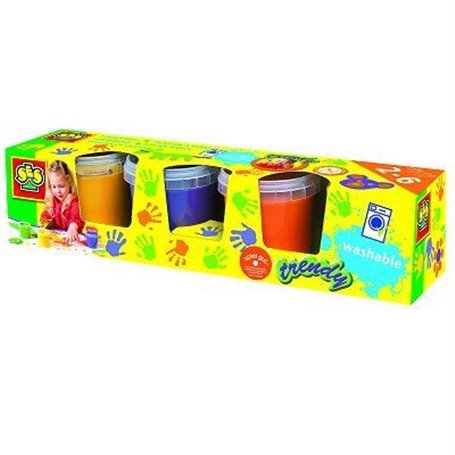SES CREATIVE Lot de 4 pots de peinture a doigts Girly - 4 couleurs - 1