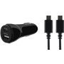 Chargeur allume-cigare avec câble USB C/USB C noirs