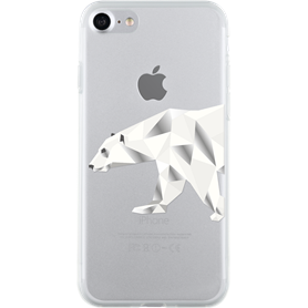 Coque semi-rigide transparente ours polaire pour iPhone SE (2020)/8/7