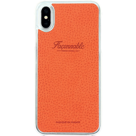Coque rigide Façonnable orange collection French Riviera pour iPhone X