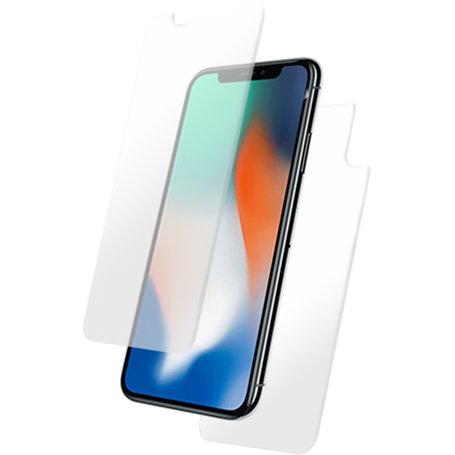 Verres trempés transparents avant et arrière pour iPhone X/XS