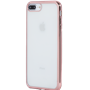 Coque souple transparente métal rose pour iPhone 6 Plus/6S Plus/7 Plus