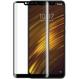 Protège-écran en verre trempé 2.5D contour noir pour Pocophone F1