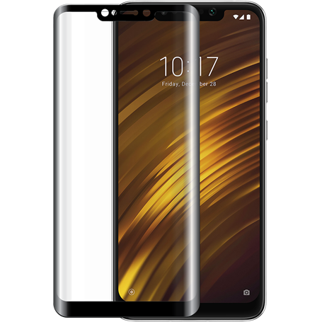Protège-écran en verre trempé 2.5D contour noir pour Pocophone F1