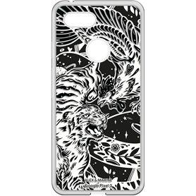 Coque rigide noire et blanche Alex & Marine pour Google Pixel 3