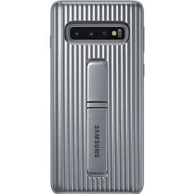 Coque Renforcée fonction Stand Argent pour Samsung G S10 Samsung