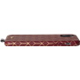 Coffret coque en Cuir embossé St Germain Bordeaux avec bandoulière dor