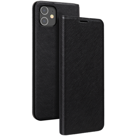 Etui Folio iPhone 12 mini Noir - Porte-carte intégré Bigben