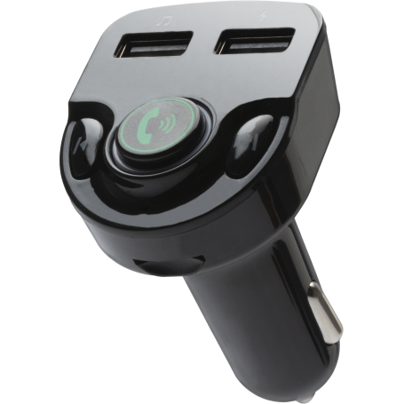 Double Chargeur voiture 2.4A avec transmetteur FM Noir Bigben