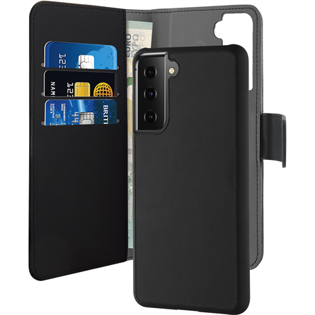 Folio Coque Magnétique 2 en 1 Noir pour Samsung G S21+ 5G Puro