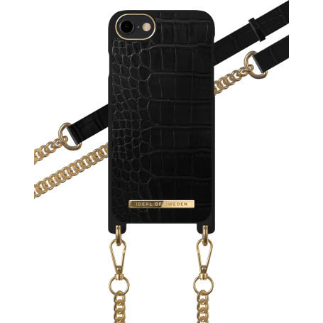 Coque Necklace Bandoulière Apple iPhone 6/7/8/SE/SE22 Jet black croco 