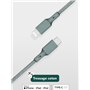 Câble Recyclable en coton USB C/Lightning 2m Night Green Just Green