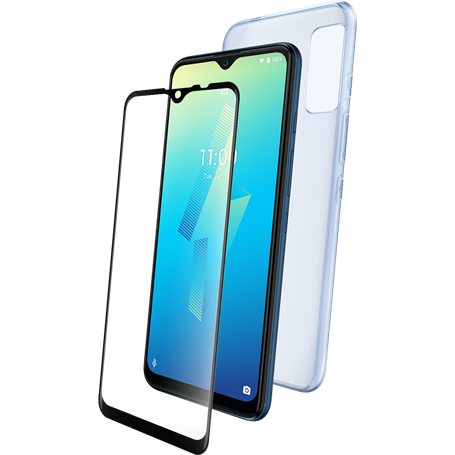 Pack Coque souple Transparente + Protège-écran en Verre trempé pour Po