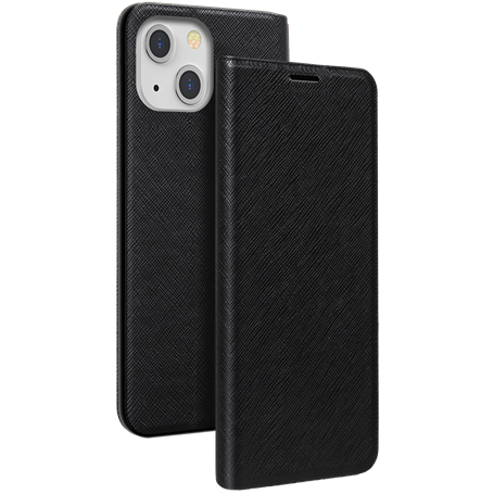 Etui Folio iPhone 13 mini Noir - Porte-carte intégré Bigben