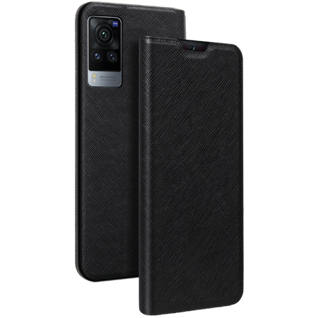 Etui Folio Vivo V21 4G/5G Noir - Porte-carte intégré Bigben