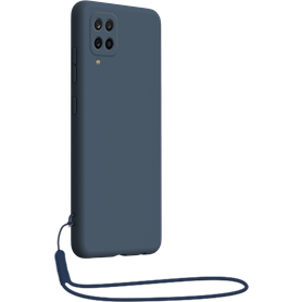 Coque Silicone + dragonne assortie Bleue pour Samsung G A12 Bigben