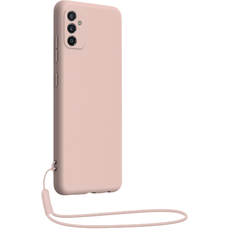 Coque Silicone + dragonne assortie Rose nude pour Samsung G M52 5G Big