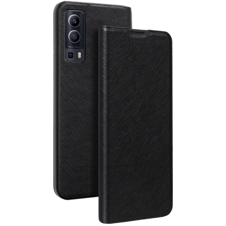 Etui Folio Vivo Y76 5G Noir - Porte-carte intégré Bigben