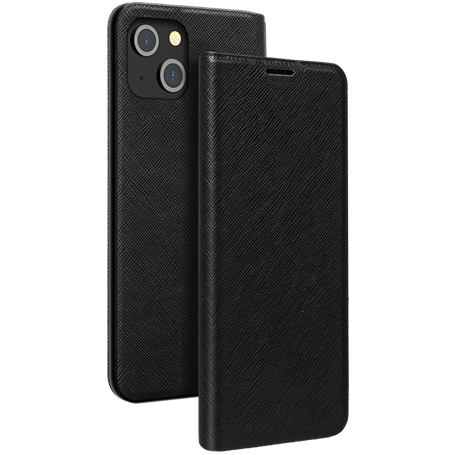 Etui Folio iPhone 14 Noir - Porte-carte intégré Bigben