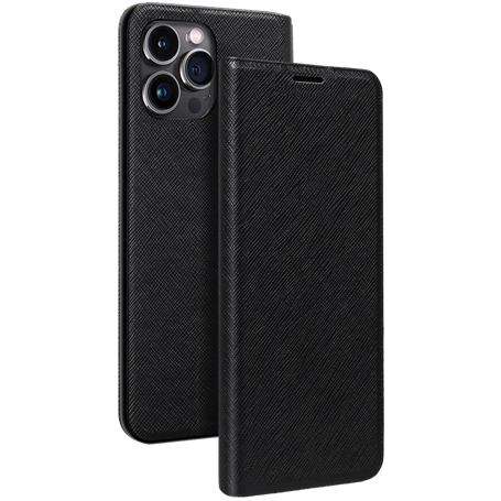Etui Folio iPhone 14 Pro Max Noir - Porte-carte intégré Bigben